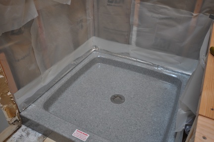 Waterproof flashing around shower pan